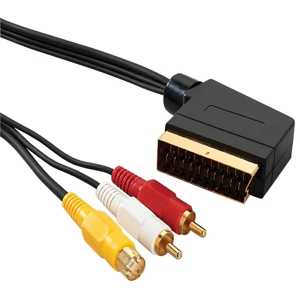 G&amp;BL Audio i Video kabel (1.5m, SCART na 2x RCA + S-Video Muški, sivi) - Zagreb