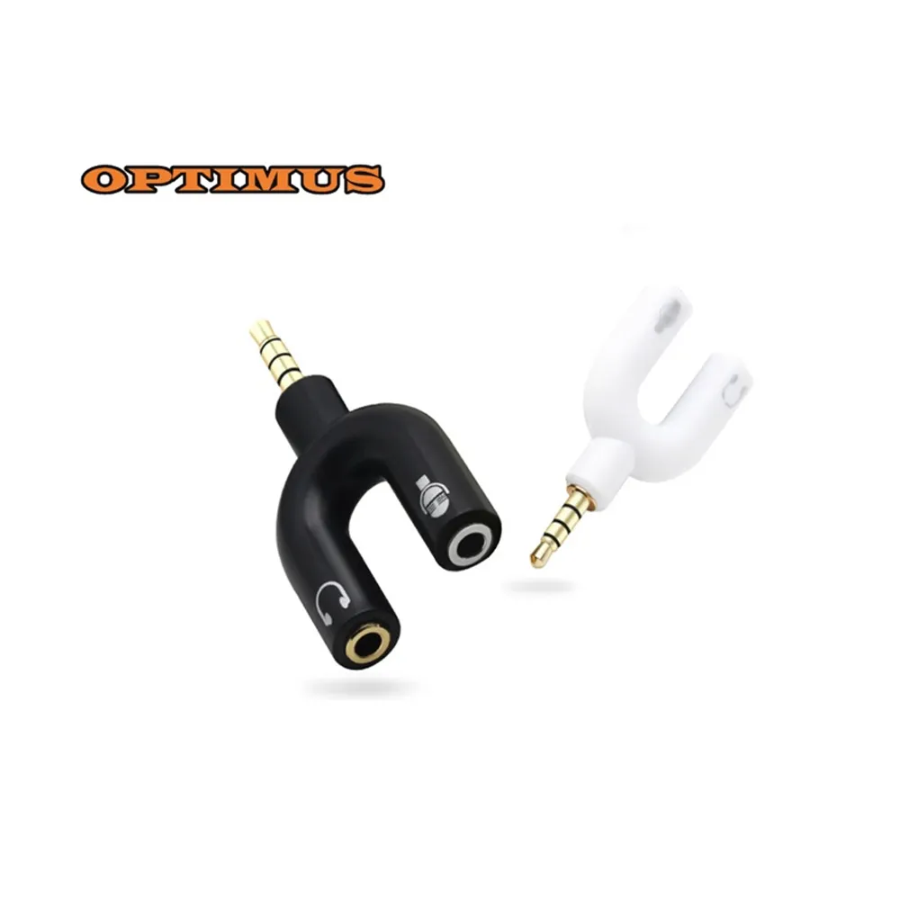 Optimus Audio Razdjelnik (Spliter) (3.5mm Muški 4-polni na 2x 3.5mm Ženski, crni) - Zagreb