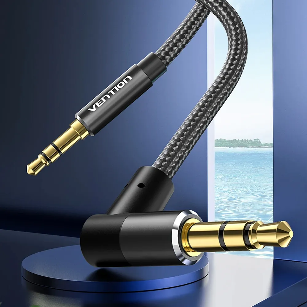 Vention audio kabel 3.5mm muški na L tip muški, crni, 2m - Zagreb