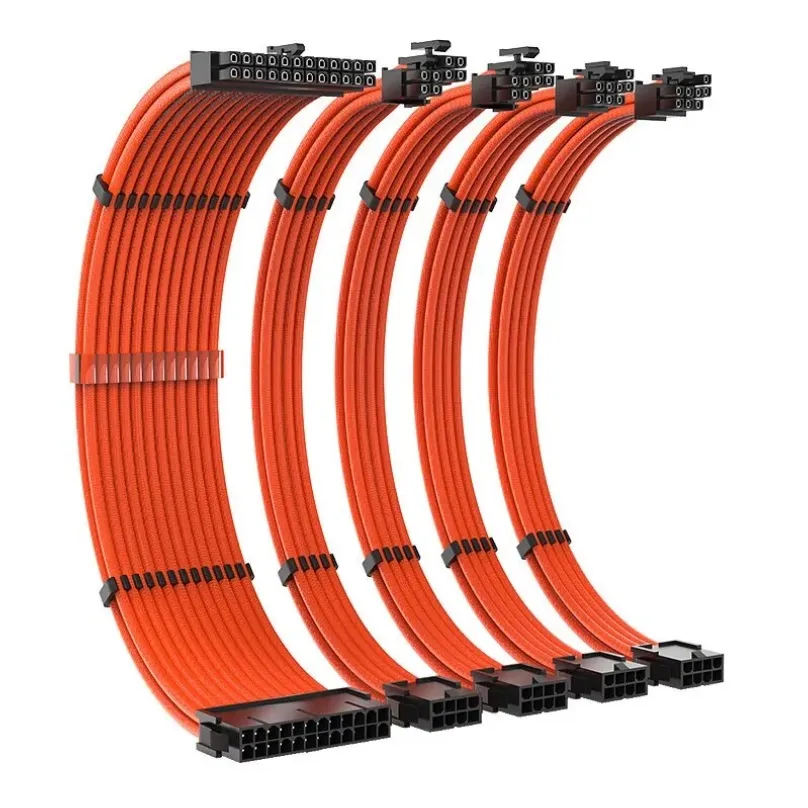 ATX ekstenzioni kabel set (ATX 24-pin + PCI-E 8-pin + CPU EPS 8-pin, 350mm, narandžasti) - Zagreb