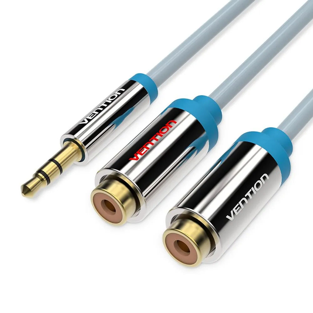 Vention Audio adapter kabel (3.5mm muški na 2x RCA ženski, crni) - Zagreb