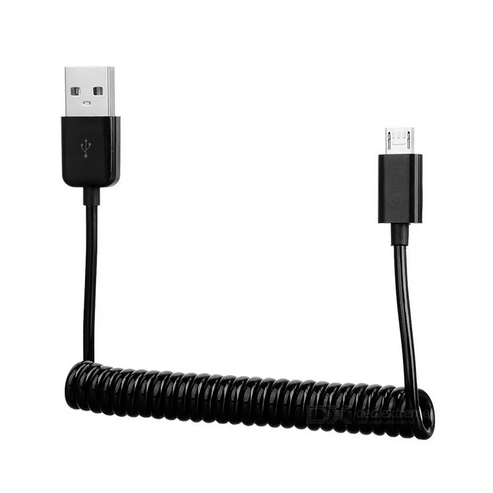USB data kabel (1m, Micro USB na USB-A, spiralni/coil, crni) - Zagreb