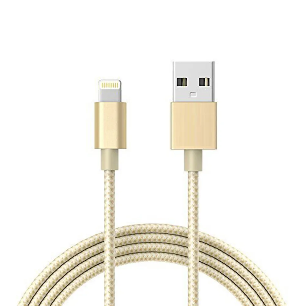 USB data kabel (2m, Lightning na USB-A, pleteni/najlon, zlatni) - Zagreb