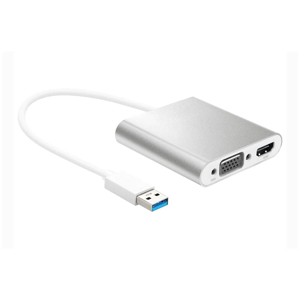 Optimus Konverter Adapter (0.2m, USB A 3.0 na HDMI + VGA ženski, bijeli) - Zagreb