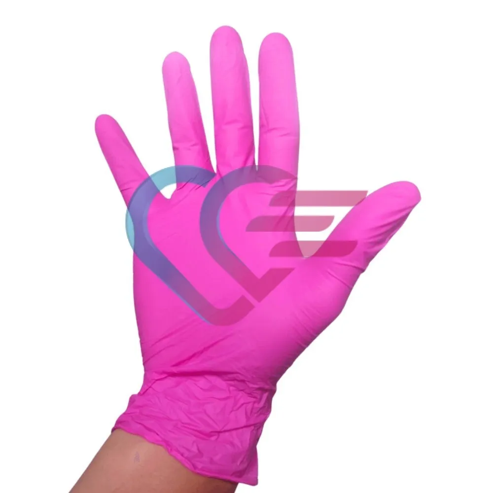 rukavice nitril, pink, m - slika 2