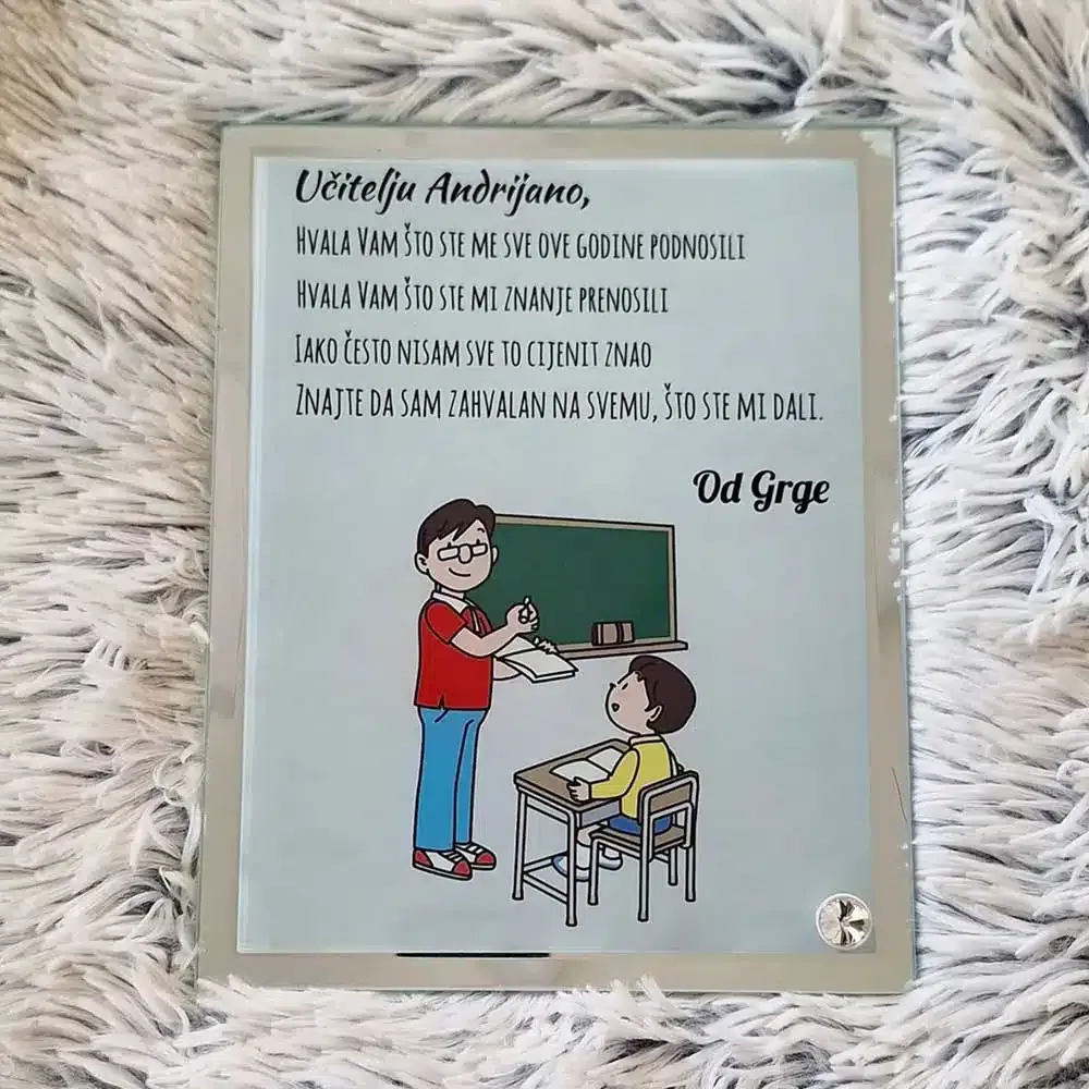 Foto staklo za profesore i učitelje - Otočac