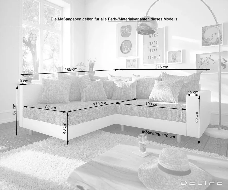 kutna garnitura clovis 215x185cm, materijal: strukturirana tkanina - slika 7