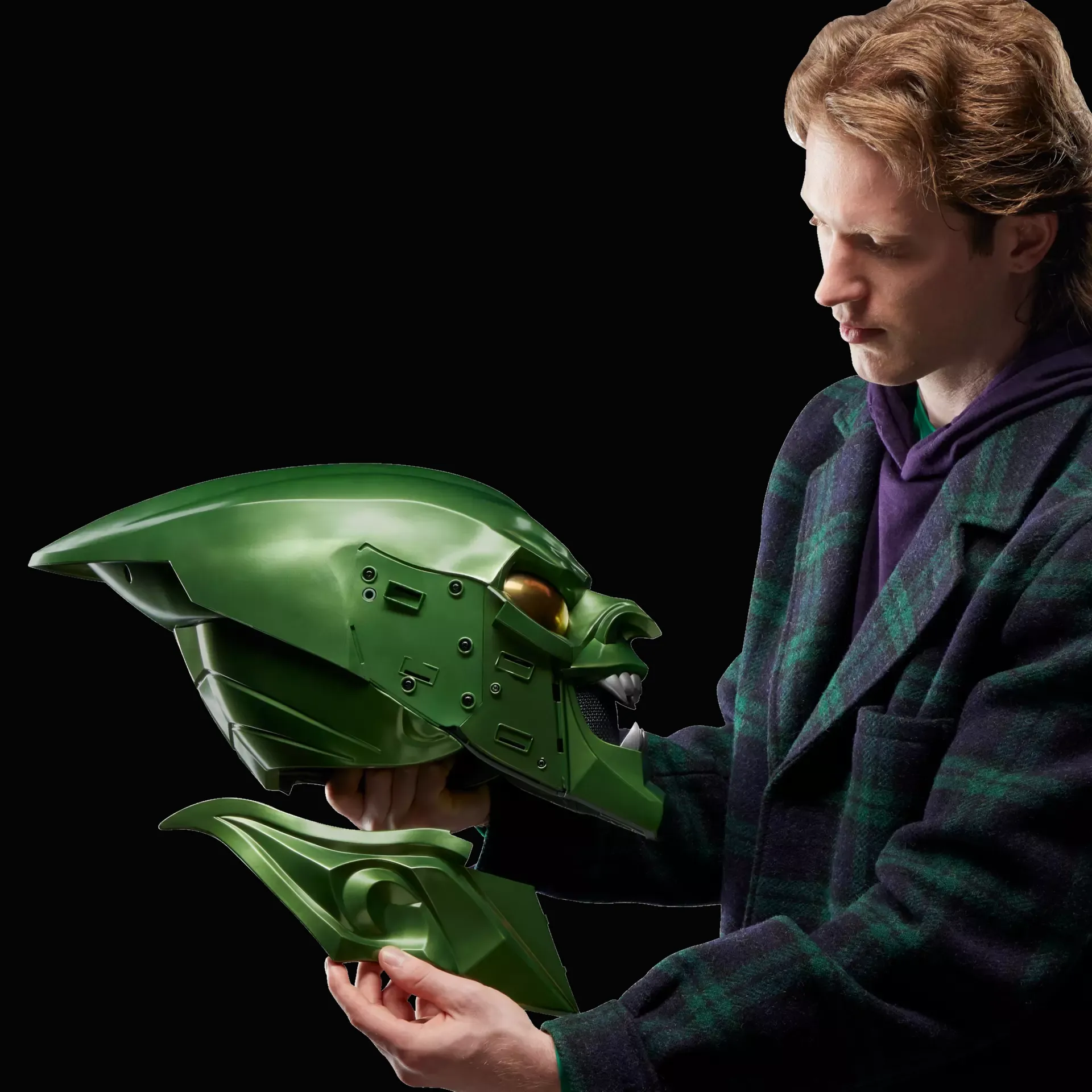 marvel legends series – green goblin premium roleplay helmet - slika 7