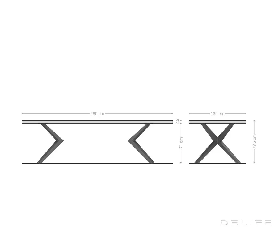 blagovaonski stol edge 280x130cm, materijal: hrast - slika 6