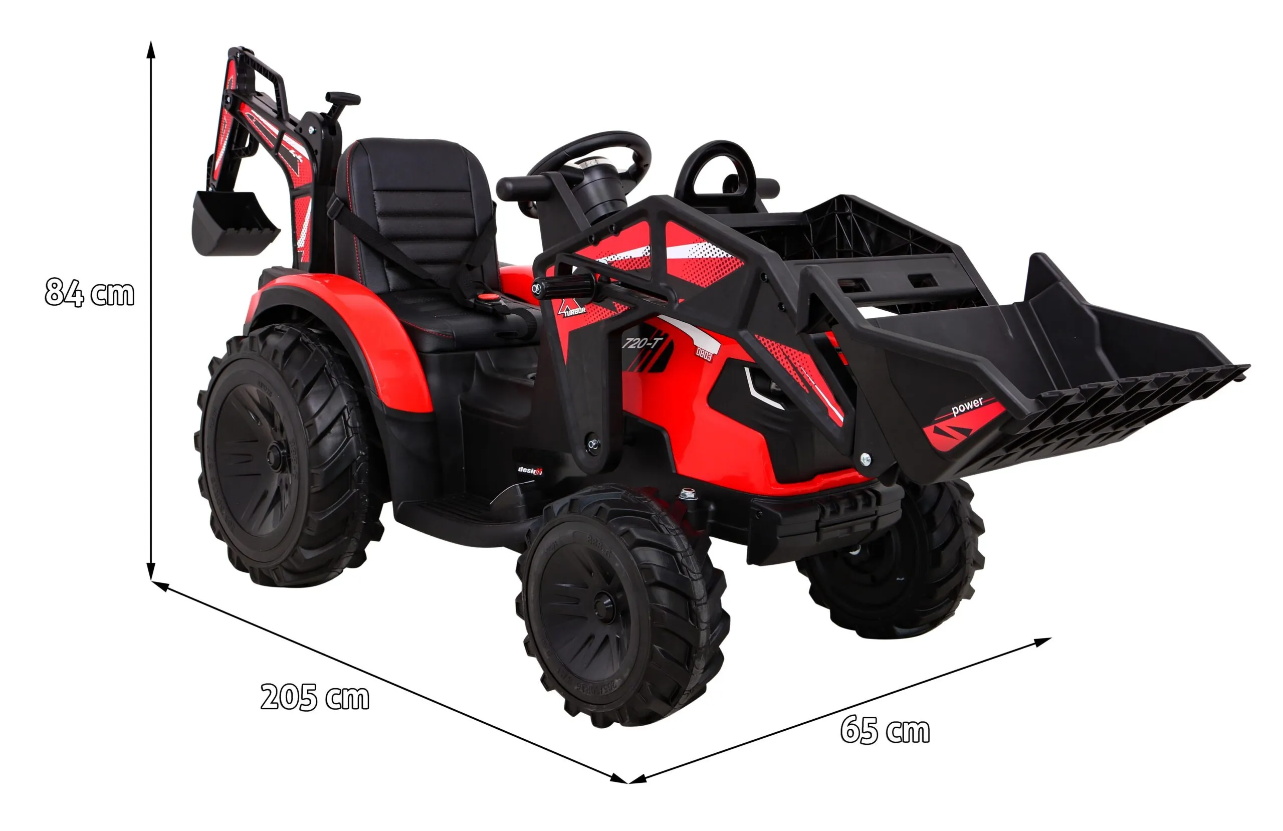 bager na akumulator s prikolicom 720-t 4x4- crveni - slika 4