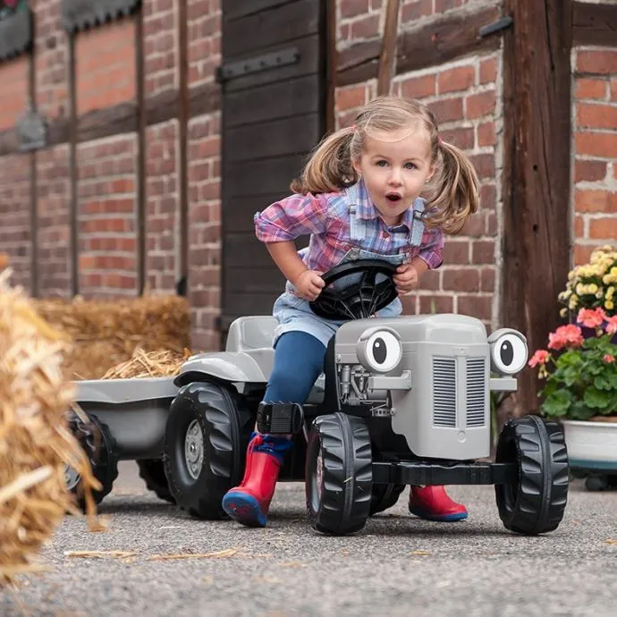 rolly toys traktor na pedale little grey fergie sivi s prikolicom - slika 3