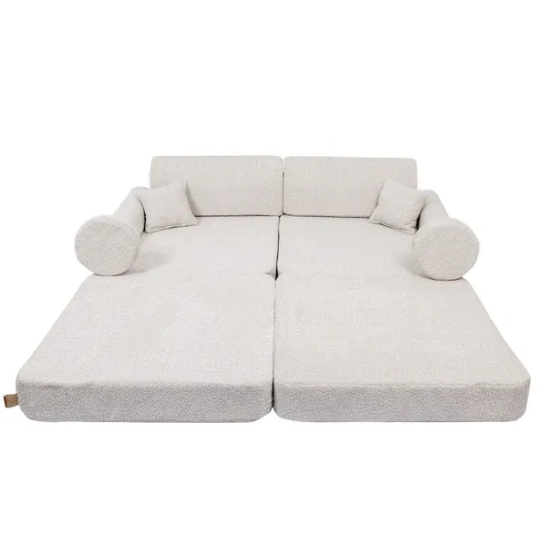velika modularna sofa za djecu - premium boucle, boja šampanjca ecru - slika 6