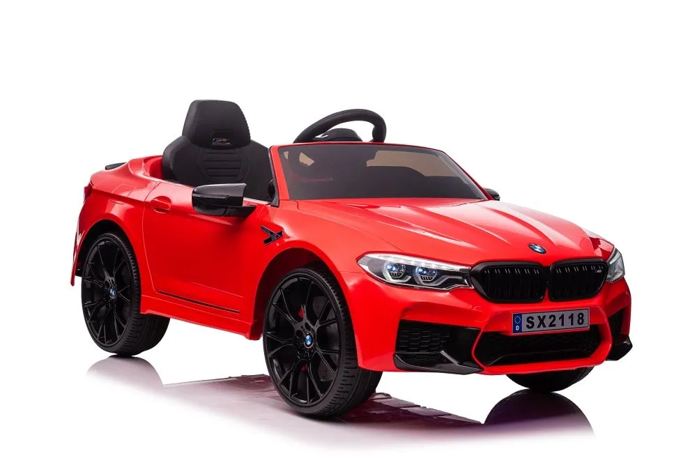 licencirani auto na akumulator bmw m5 - crveni/lakirani - slika 4