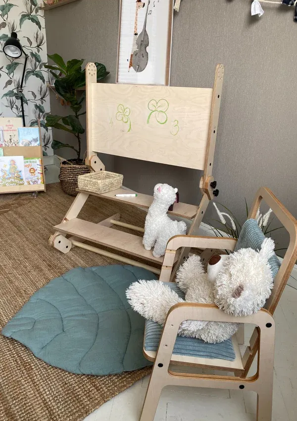 montessori set za penjanje / stol / ploča za crtanje nabu - slika 13