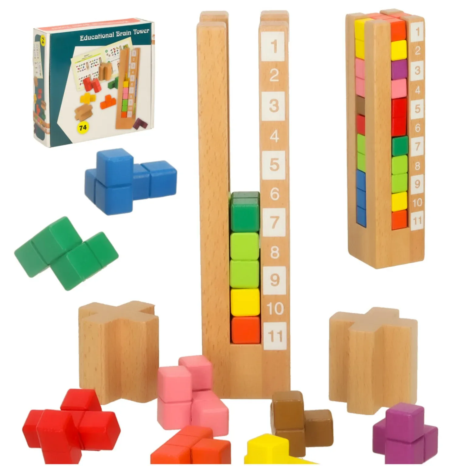 Edukativne drvene montessori kocke šarene - Zagreb