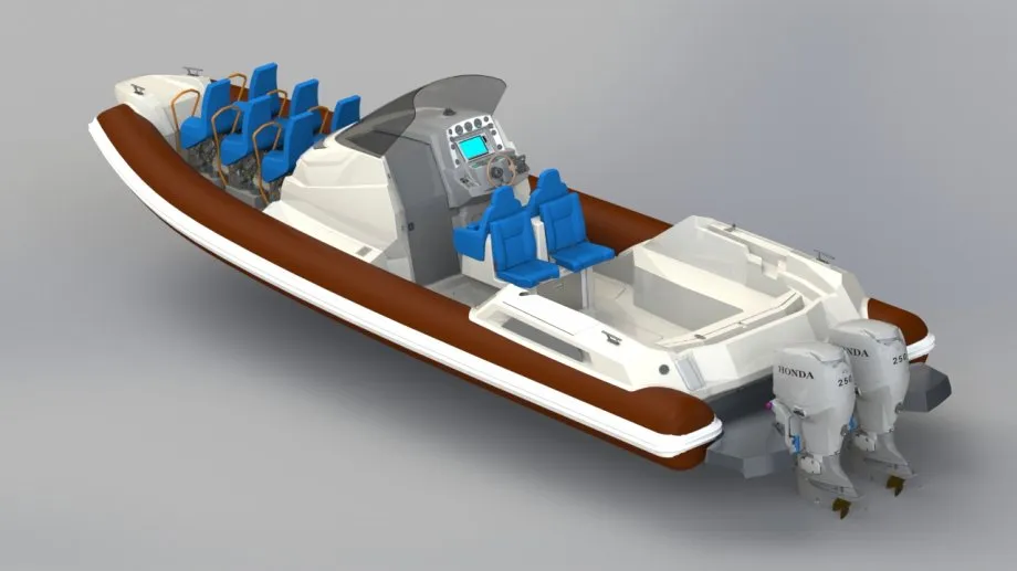 shark 38 - novo model 2026 gumenjak sa kabinom, motori 2 x 250 - slika 12