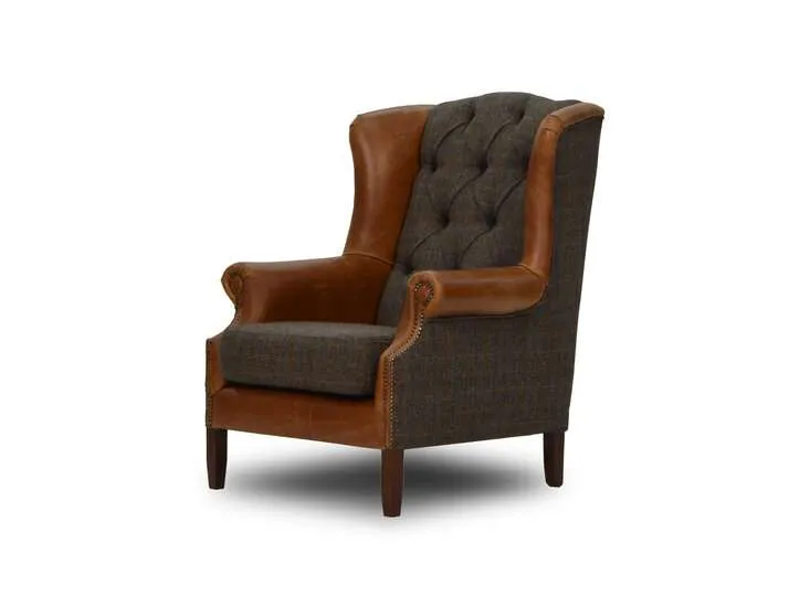 chesterfield harris tweed fotelja woolly - slika 2
