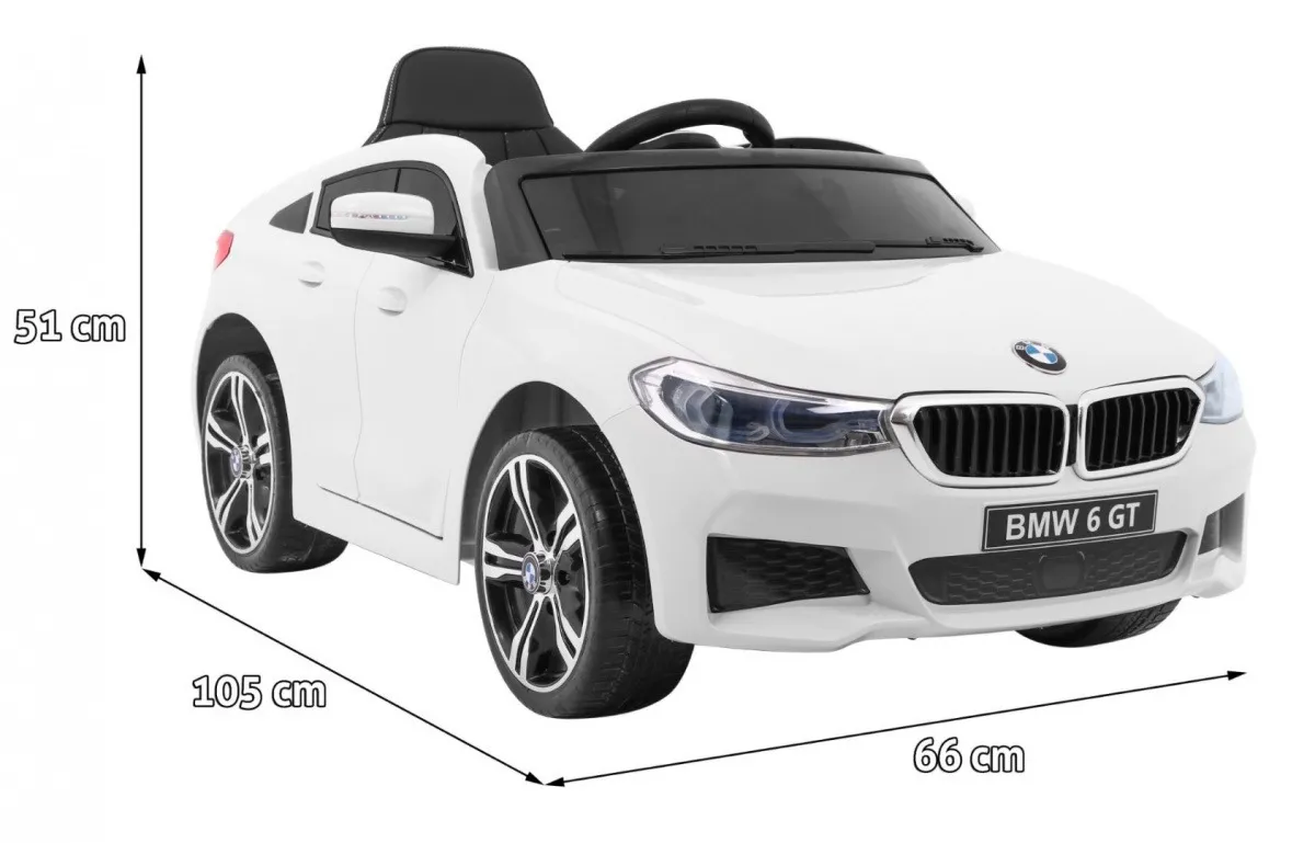 licencirani auto na akumulator bmw 6 gt - bijeli - slika 2