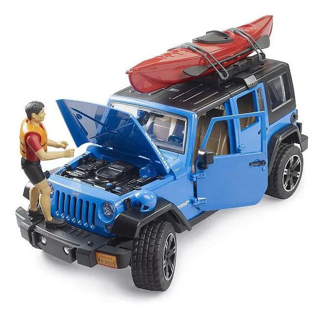 bruder jeep wrangler rubicon unlimited s kajakom i figuricom - slika 2