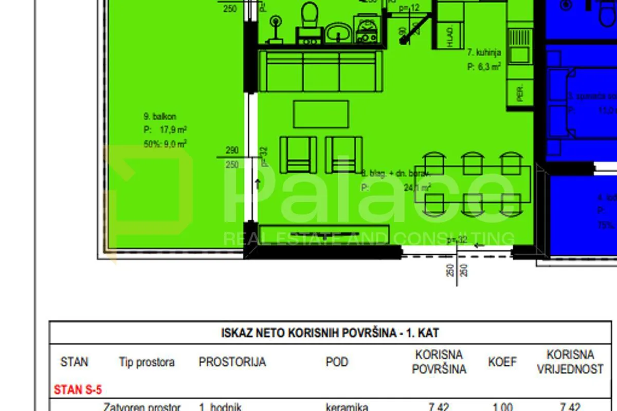 s5 - trosoban stan na prvom katu u novogradnji s liftom - slika 4