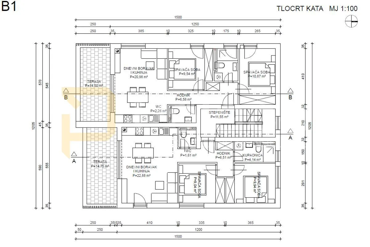 stan s4 1.red do mora, šibenik - brodarica 72,62 m2 - slika 10