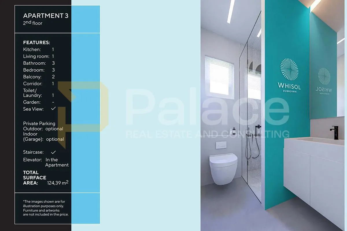 a3 - luksuzni apartman s pogledom na more 113 m² u solitudu, dubrovnik - slika 6