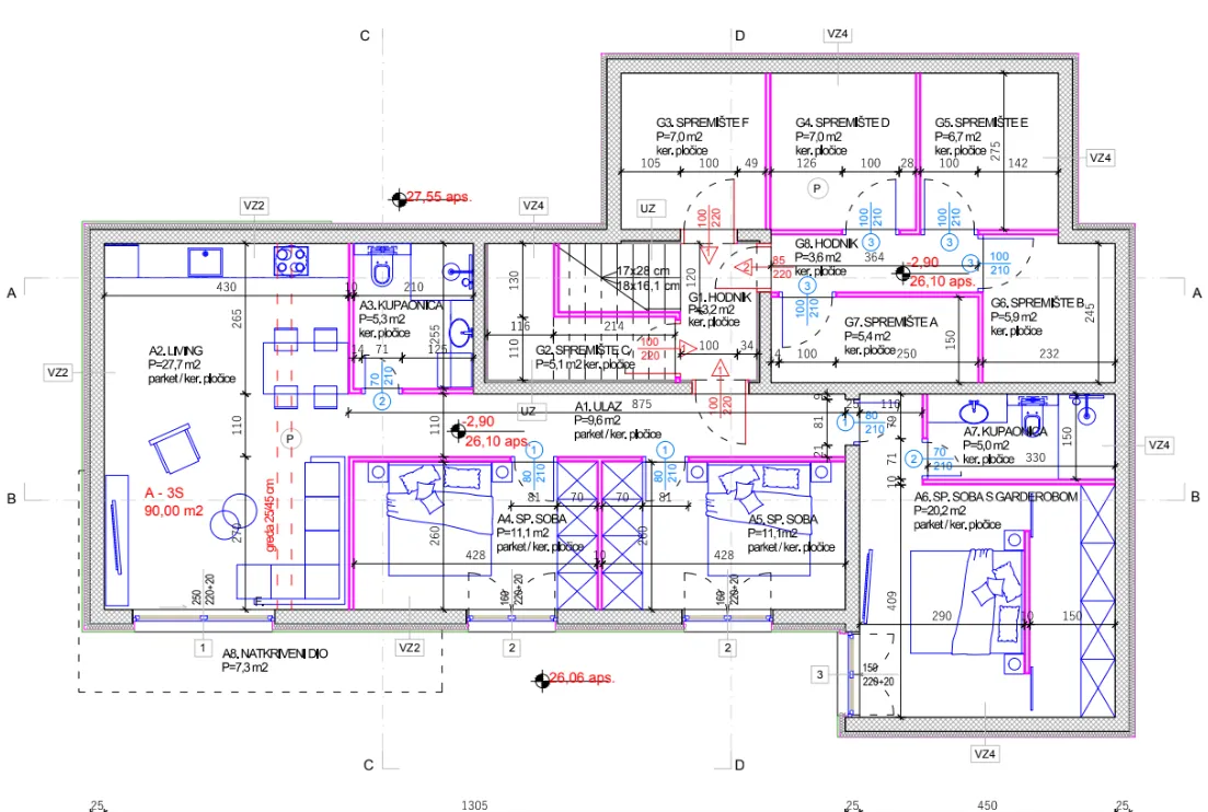 stan u novogradnji s bazenom, stivašnica, 95 m2 - slika 21