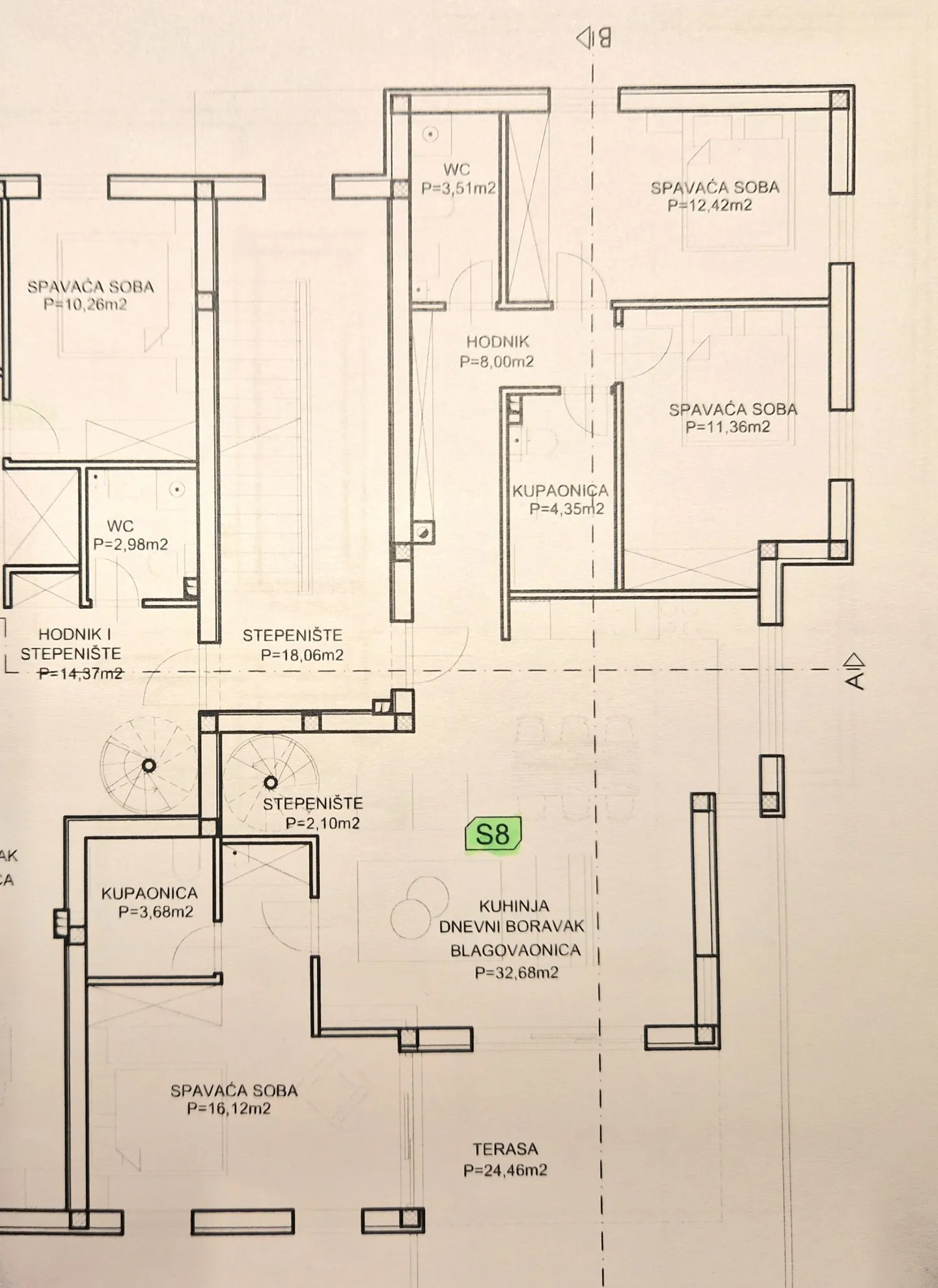 stan na 2. katu s8, drugi red od mora, srima -vodice, 170.00 m2 - slika 5