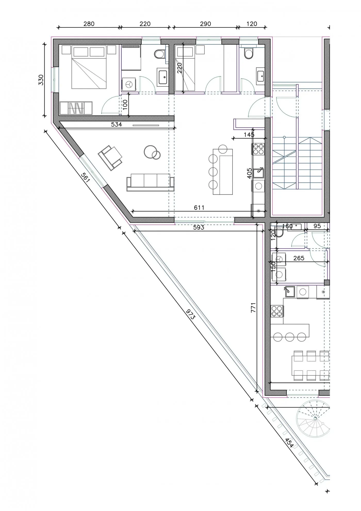 sukošan : penthouse s krovnom terasom, 80 m od mora, 111m2 - slika 5