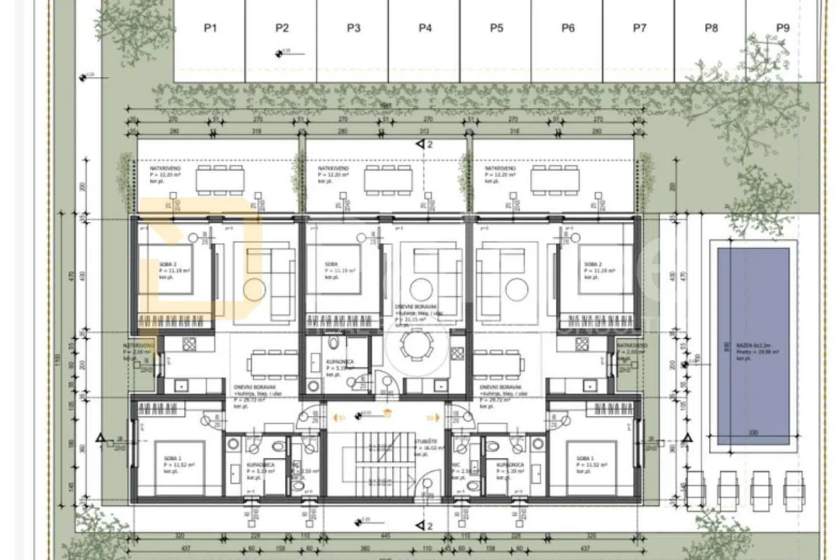 građevinsko zemljište s projektom za tri zgrade - 30m od mora - slika 9