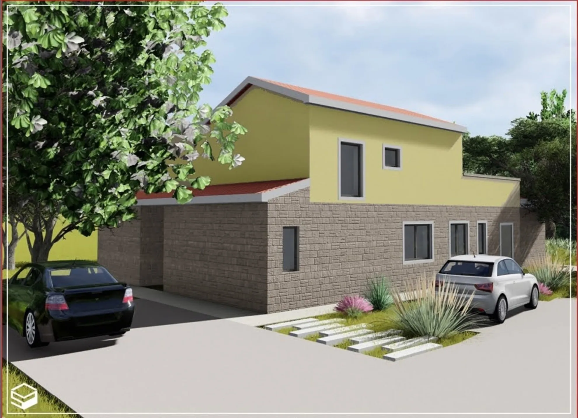 građevinsko zemljište s projektom za kuću na kat s bazenom - slika 3
