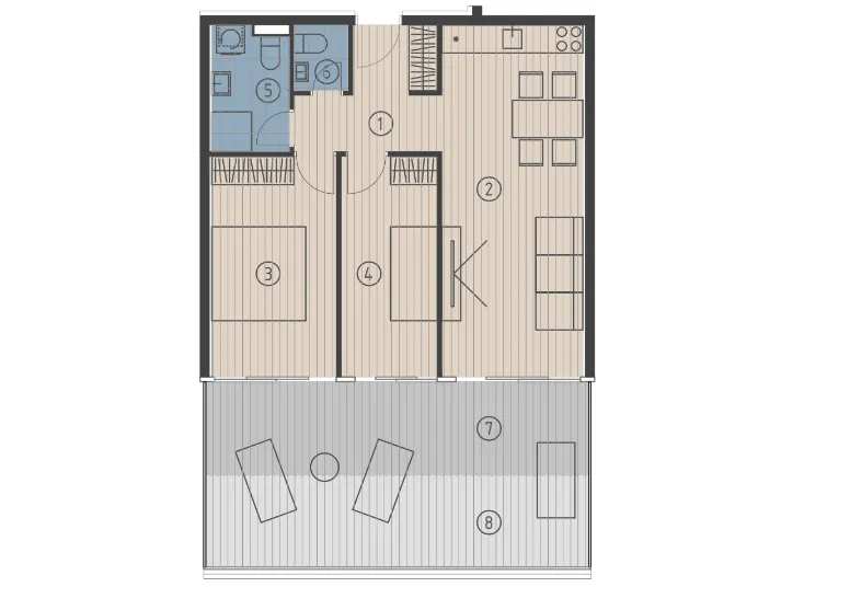 penthouse s krovnom terasom, prvi red do mora, krilo jesenice - slika 2