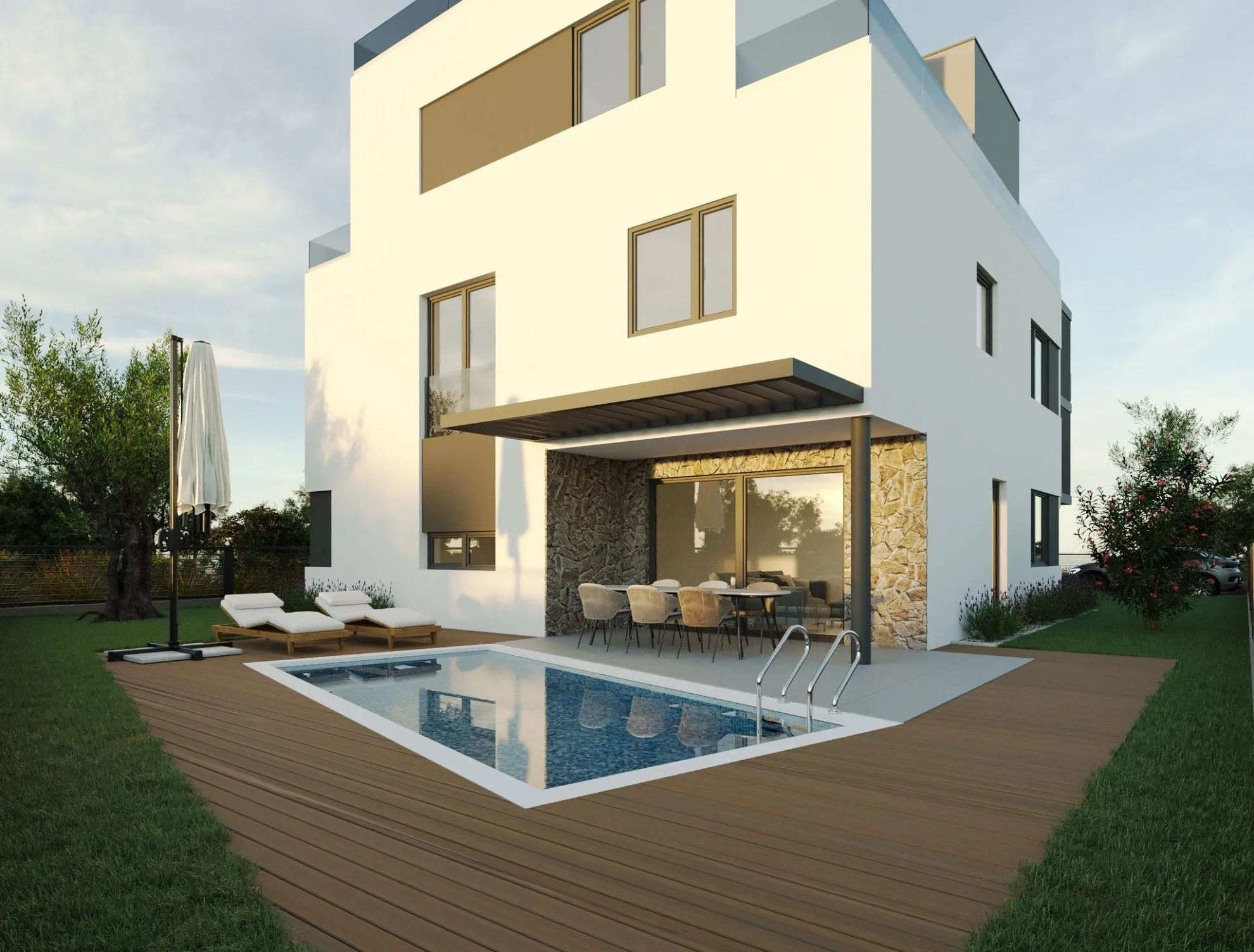 pakoštane : troetažni penthouse s krovnom terasom, 126 m2 - slika 2