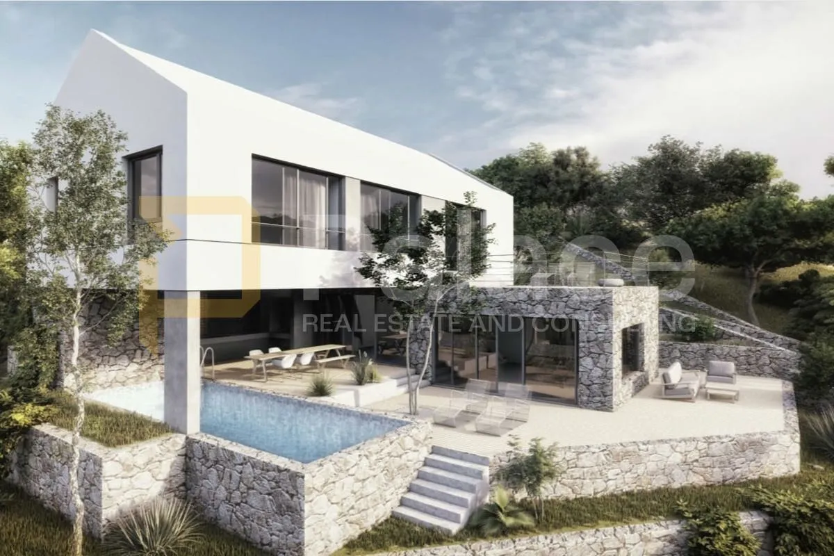 Građevinsko zemljište s projektom vile u uvali Vela Farska, Brač - Bol