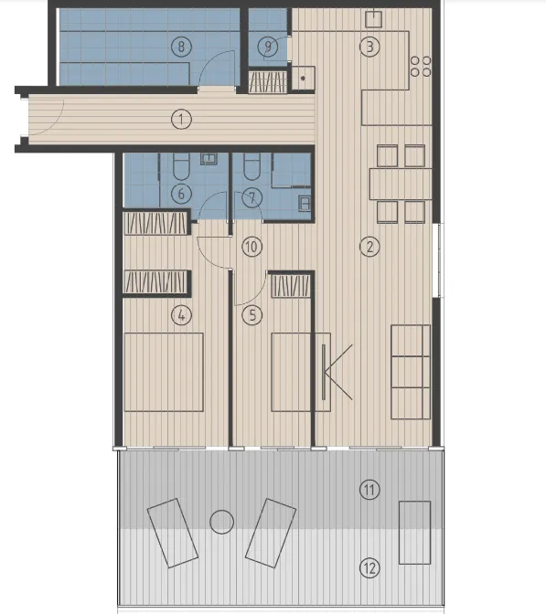 penthouse s krovnom terasom, prvi red do mora, krilo jesenice - slika 2