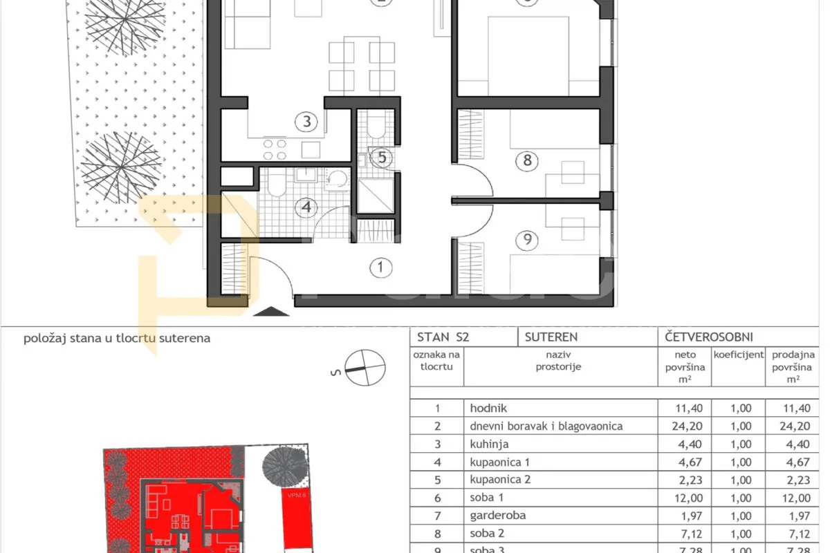 prostran stan s2 od 92 m² u novogradnji, staro brestje – sesvete - slika 2