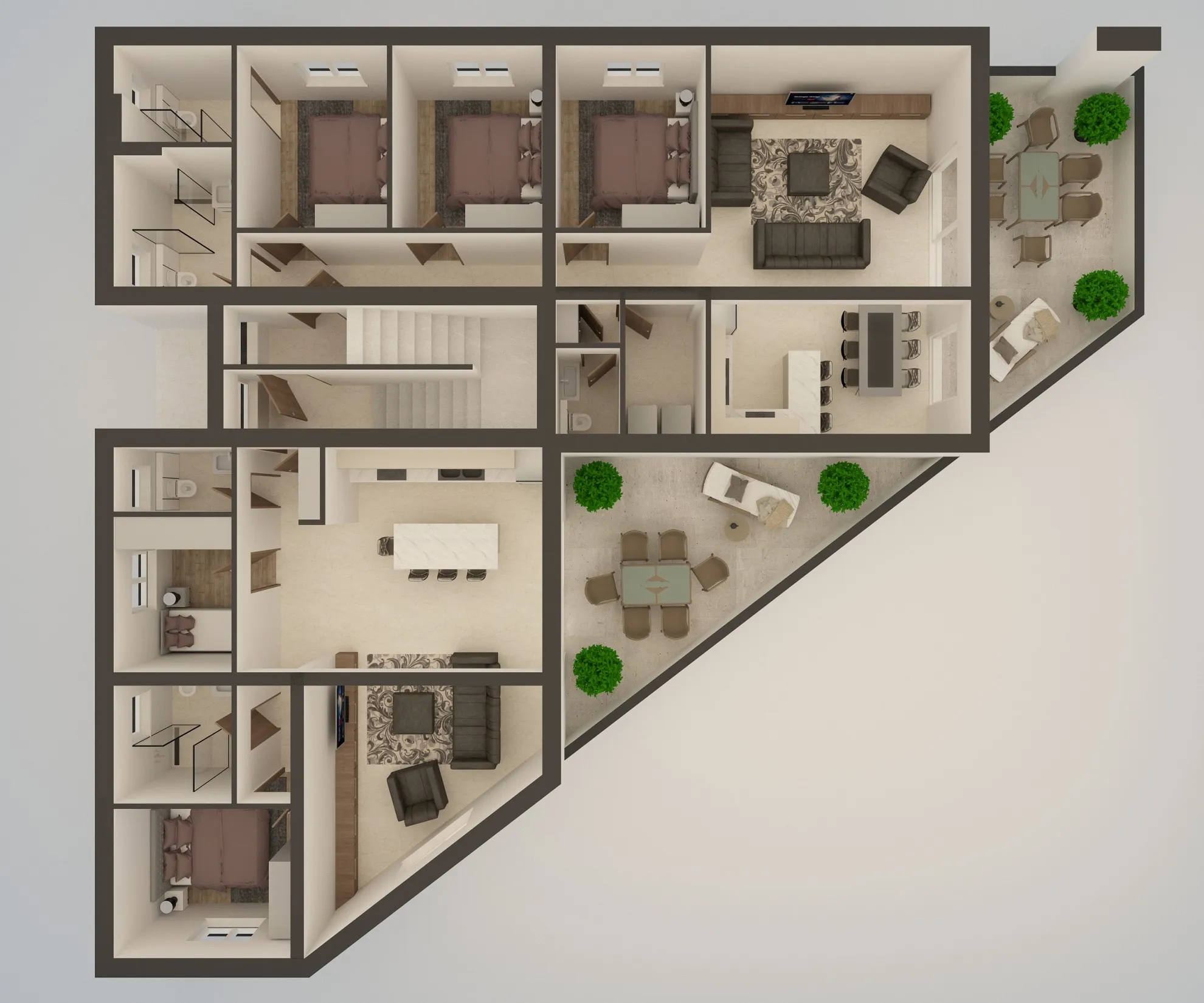 sukošan : penthouse s krovnom terasom, 80 m od mora, 111m2 - slika 7