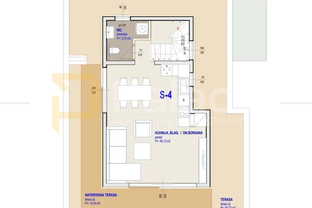 dvoetažni penthouse s terasama, 115 m² - slika 2