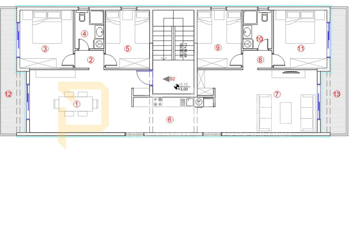 novogradnja župa dubrovačka – prostran stan 126 m² - 1 kat - 4 sobe - slika 2