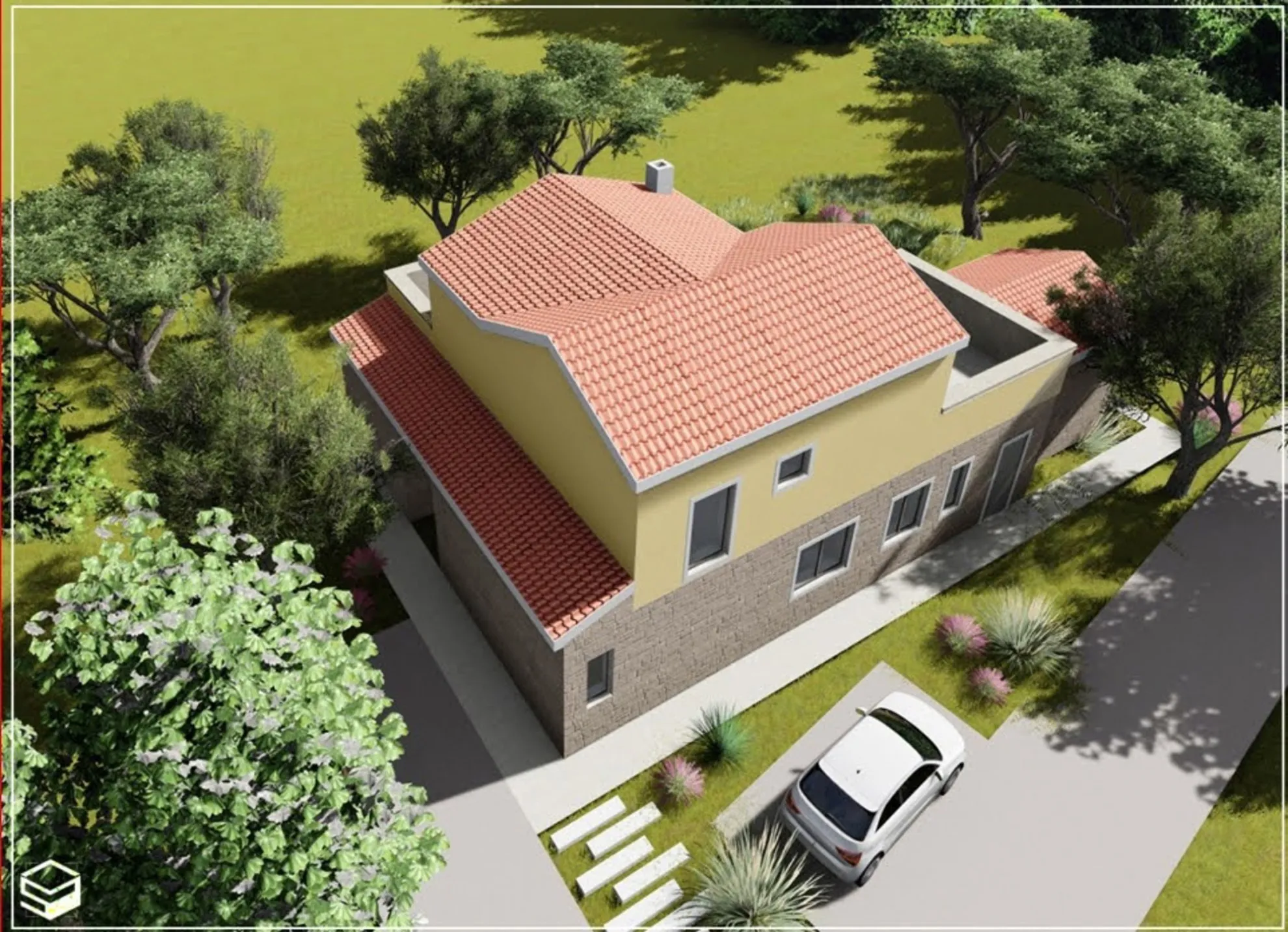 građevinsko zemljište s projektom za kuću na kat s bazenom - slika 6