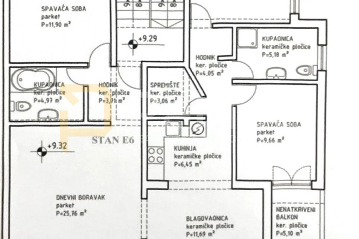 komforan 3‑sobni stan 105 m² + 2 parkirna mjesta, pogled na more - slika 21