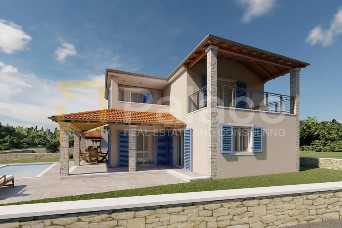 ližnjan - nova vila u istarskom stilu, pogled na more - slika 4