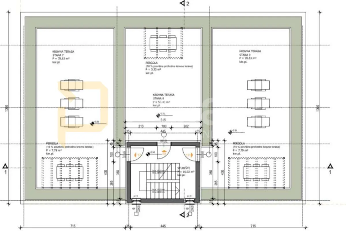građevinsko zemljište s projektom za tri zgrade - 30m od mora - slika 8