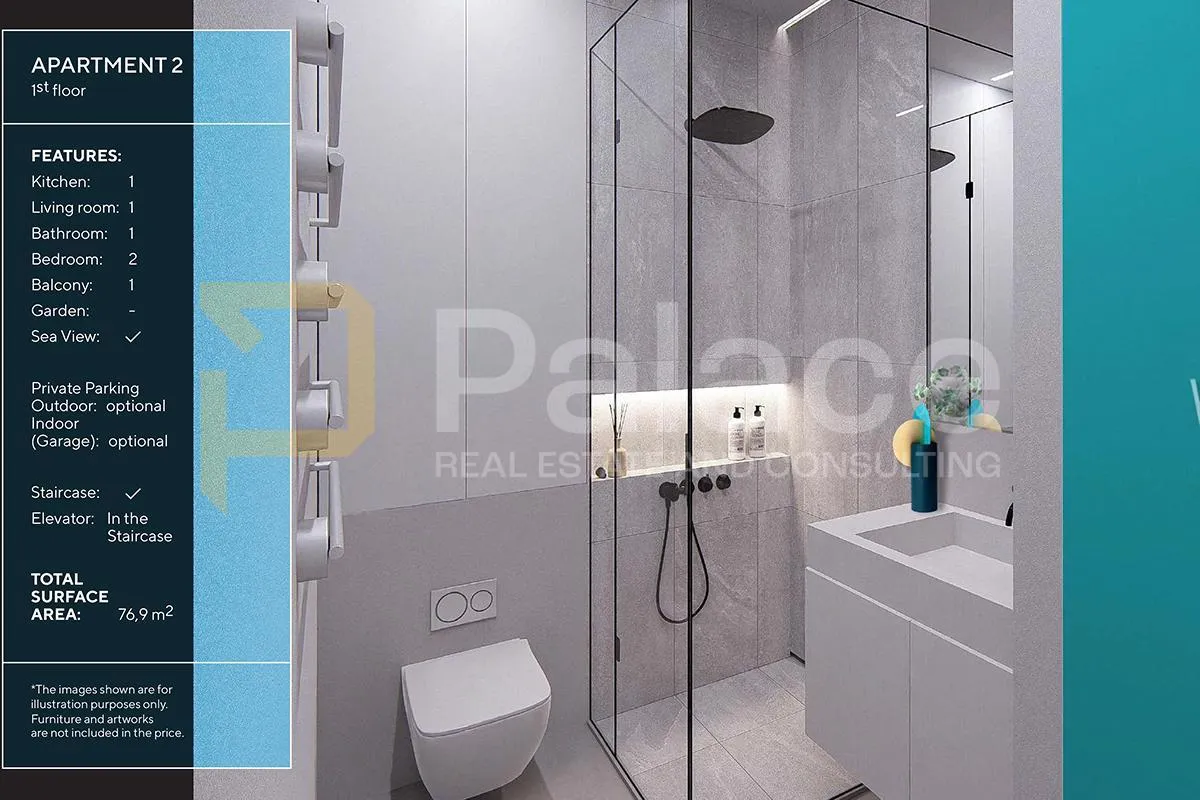 a2 - luksuzni apartman s pogledom na more 68 m² u solitudu, dubrovnik - slika 6