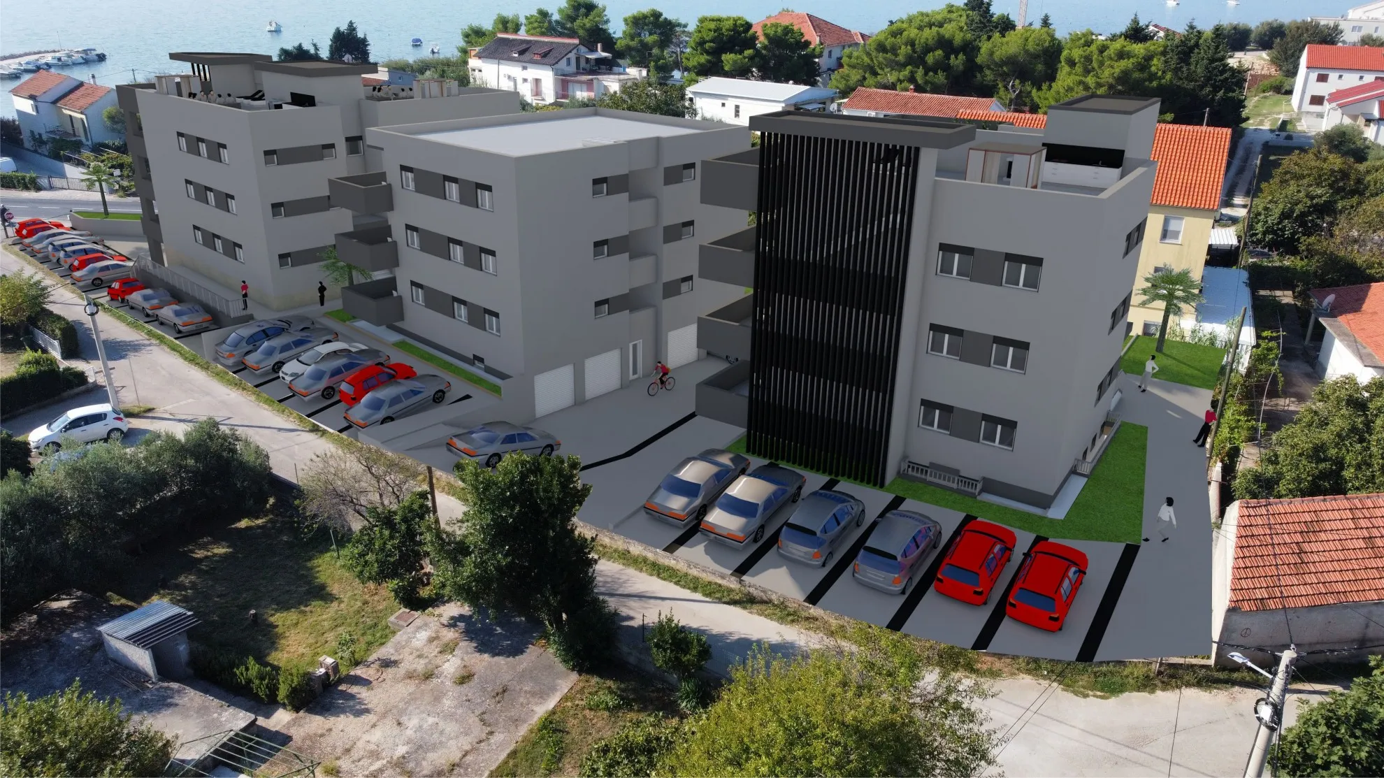 SUKOŠAN : Penthouse s krovnom terasom, 80 m od mora, 111m2