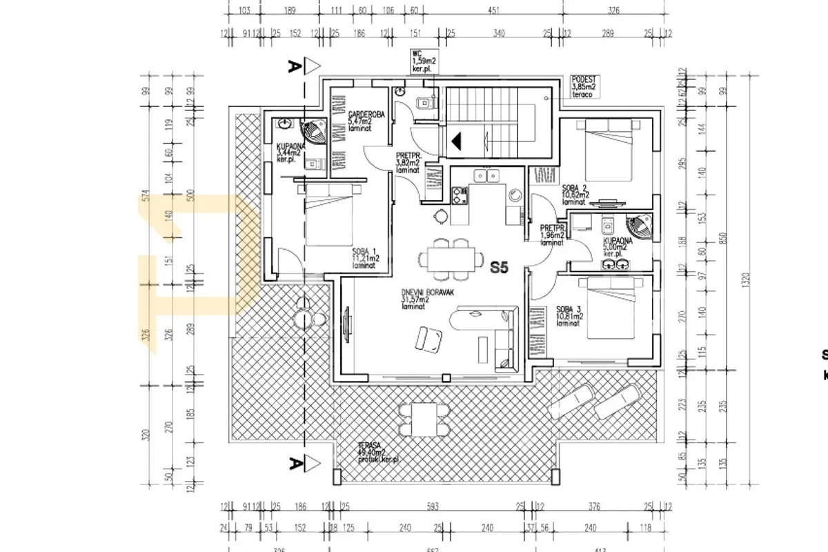 turanj : penthouse s pogledom na more - slika 1