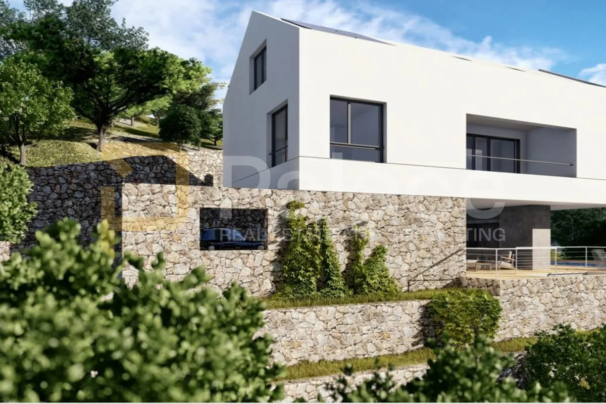 građevinsko zemljište s projektom vile u uvali vela farska, brač - slika 3