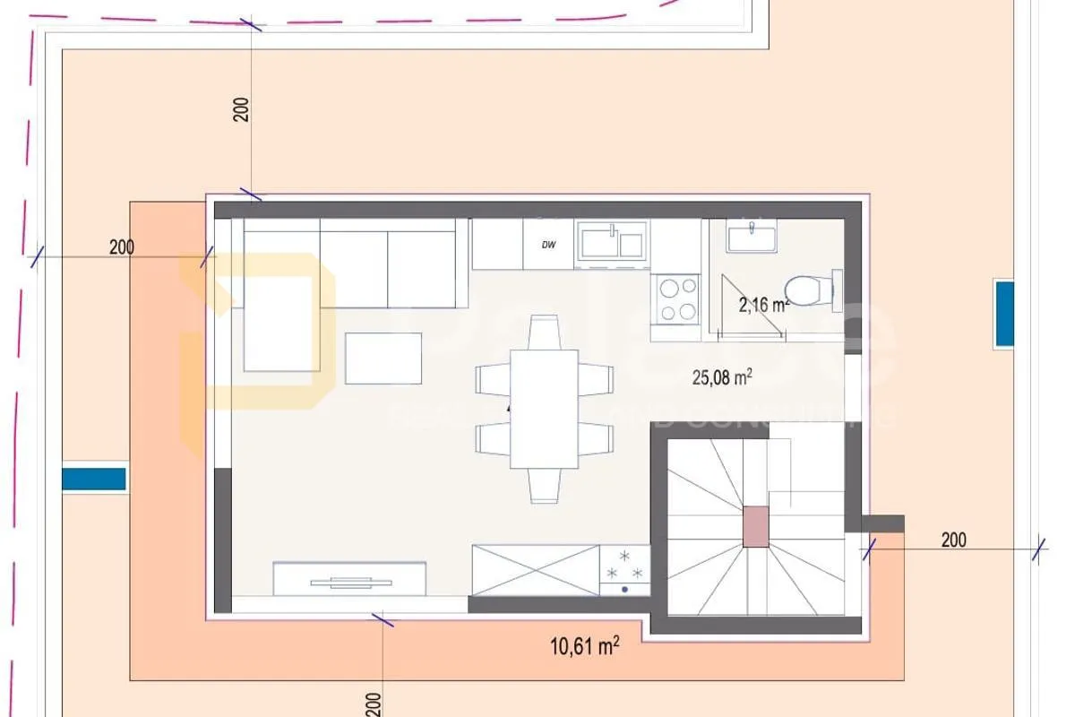 dvoetažni dvosoban penthouse s terasama, 80 m² - slika 2