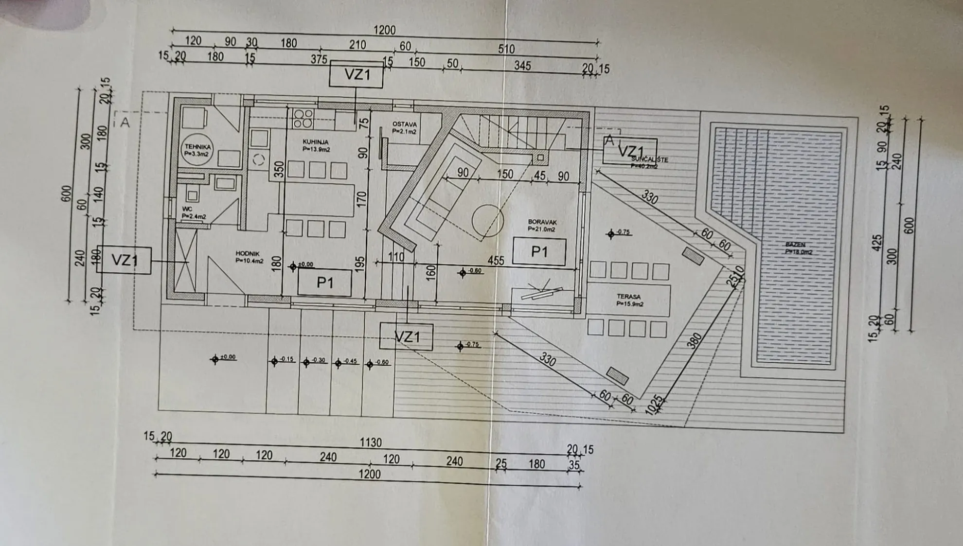 građevinski teren s projektom obiteljske kuće s bazenom, 541m2, raša - slika 6