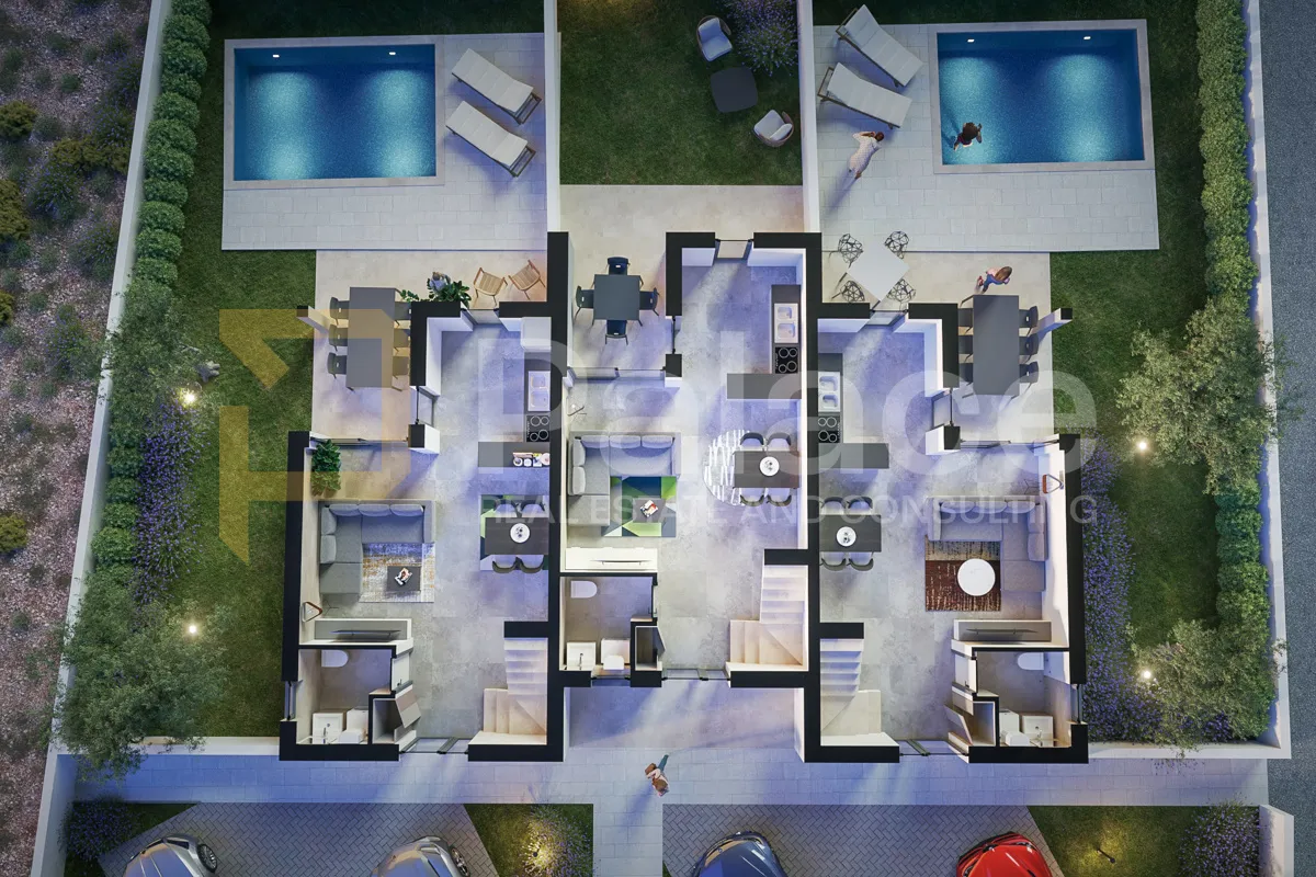 vrsi : dvoetažni stan s bazenom 120 m2 - slika 7